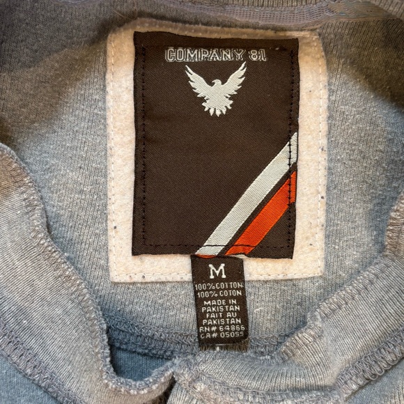 Company 81 Men's Henley Long Sleeve Shirt - Gray - Size Medium - Picture 3 of 10